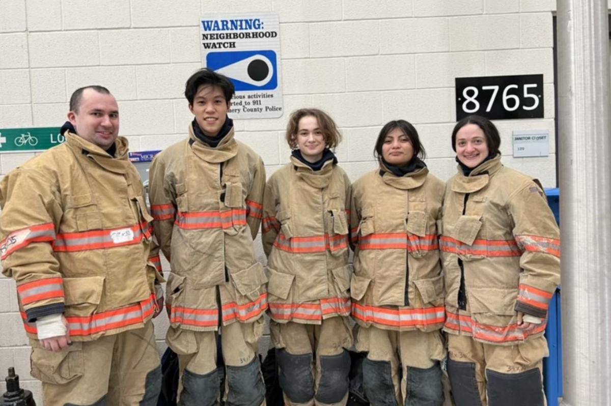 Diaz and her fellow EMT’s on Nov. 3, 2022 at the Bethesda firefighter training academy. Diaz earned 500 service hours through volunteering as an EMT. (Courtesy of Captain Norman Powers)